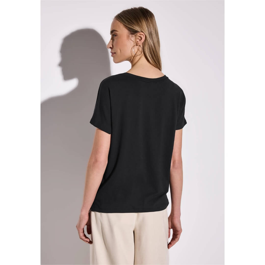 Street One t-paita stretch, musta - Moment.fi
