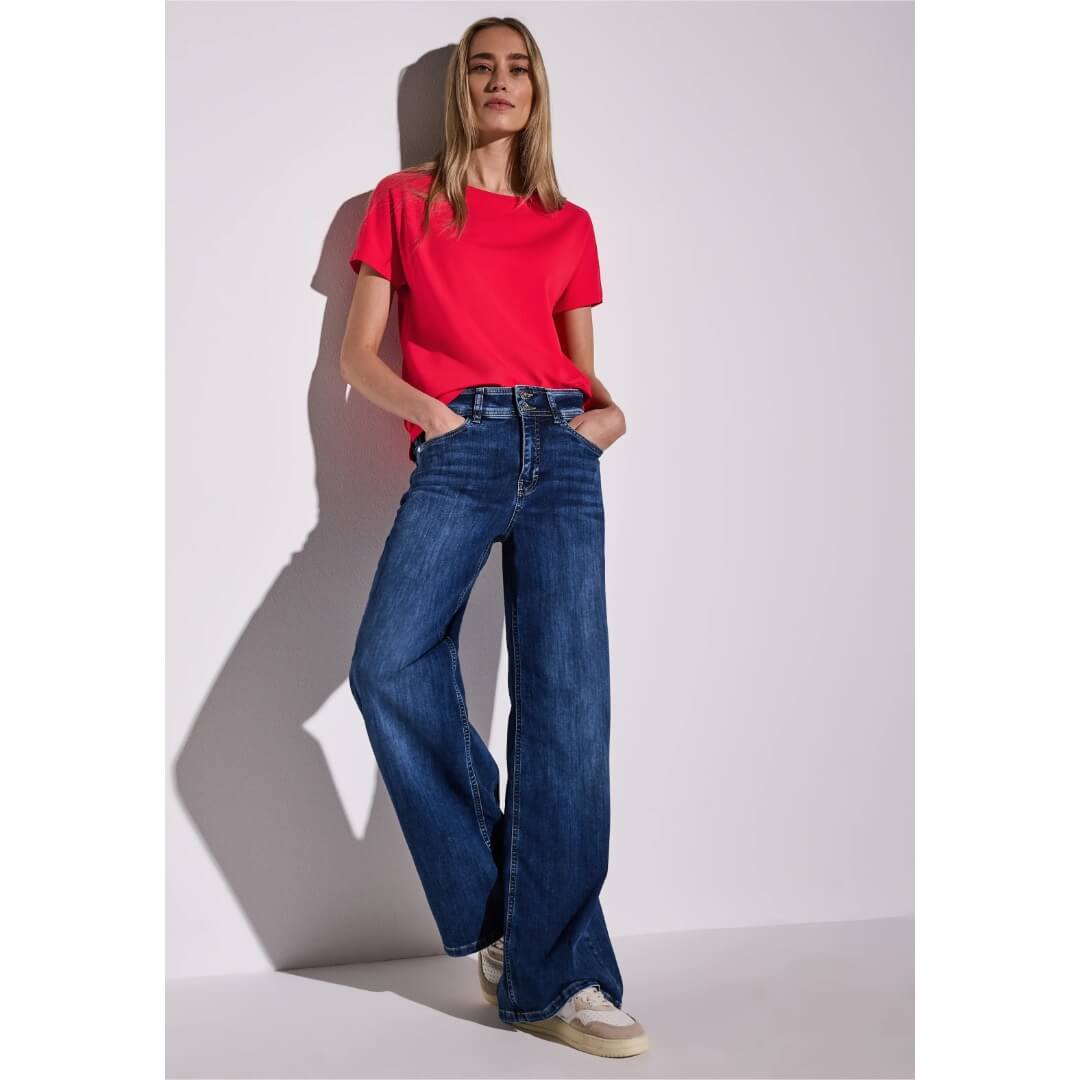 Street One t-paita stretch, punainen - Moment.fi