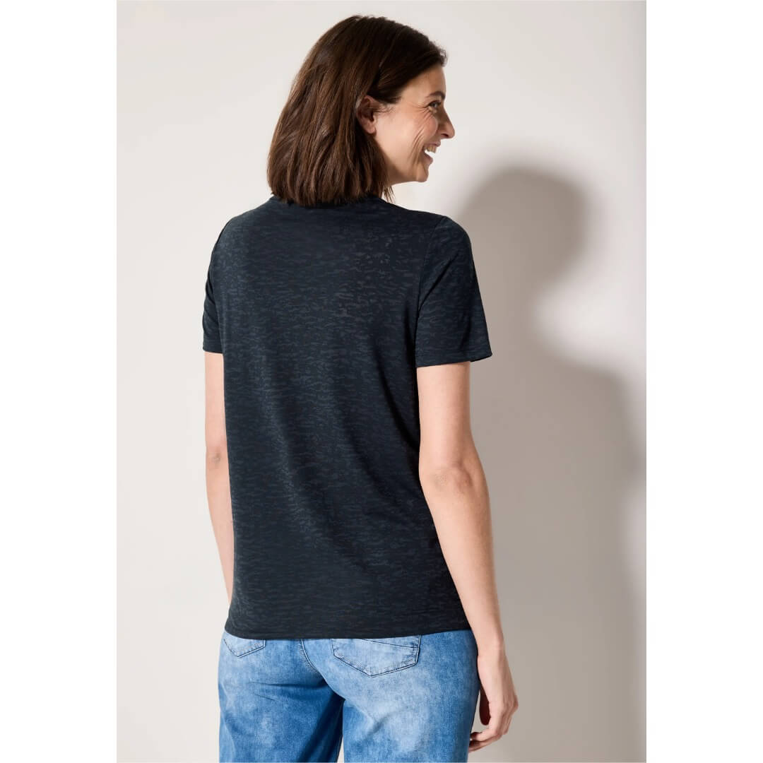 Cecil t-paita printti, tummansininen - Moment.fi