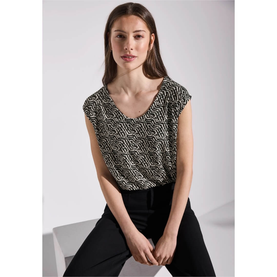 Street One kuositoppi jersey, musta - Moment.fi