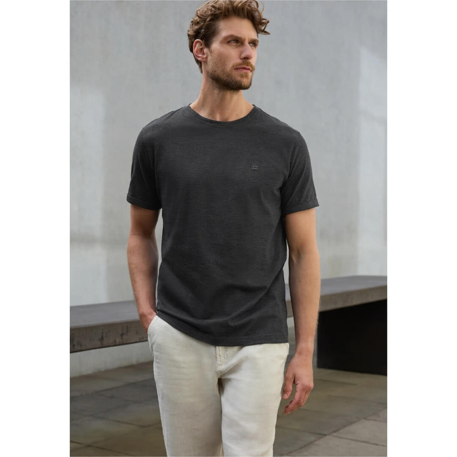 Street One t-paita mininraita, musta - Moment.fi