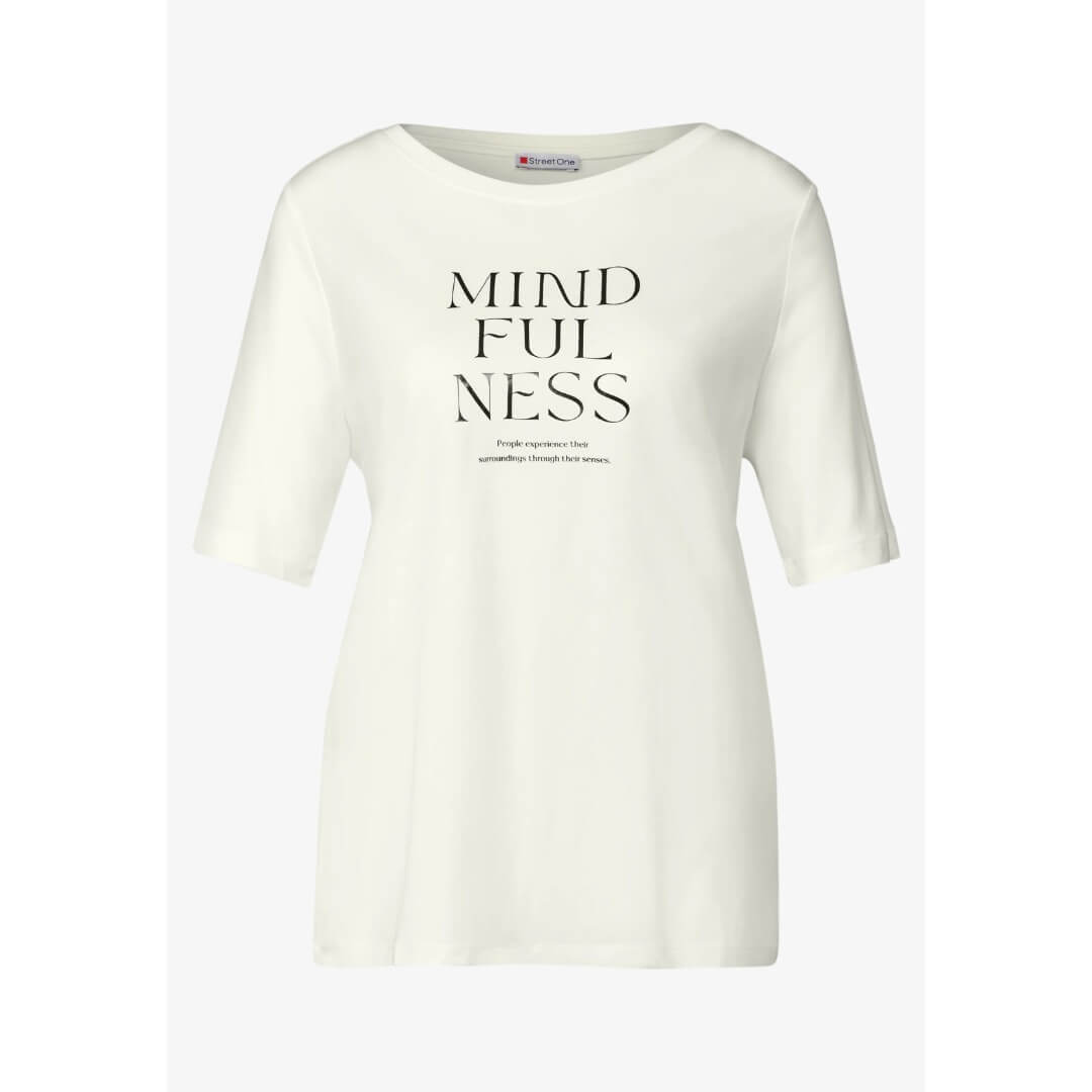 Street One t-paita modaali, luonnonvalkoinen - Moment.fi