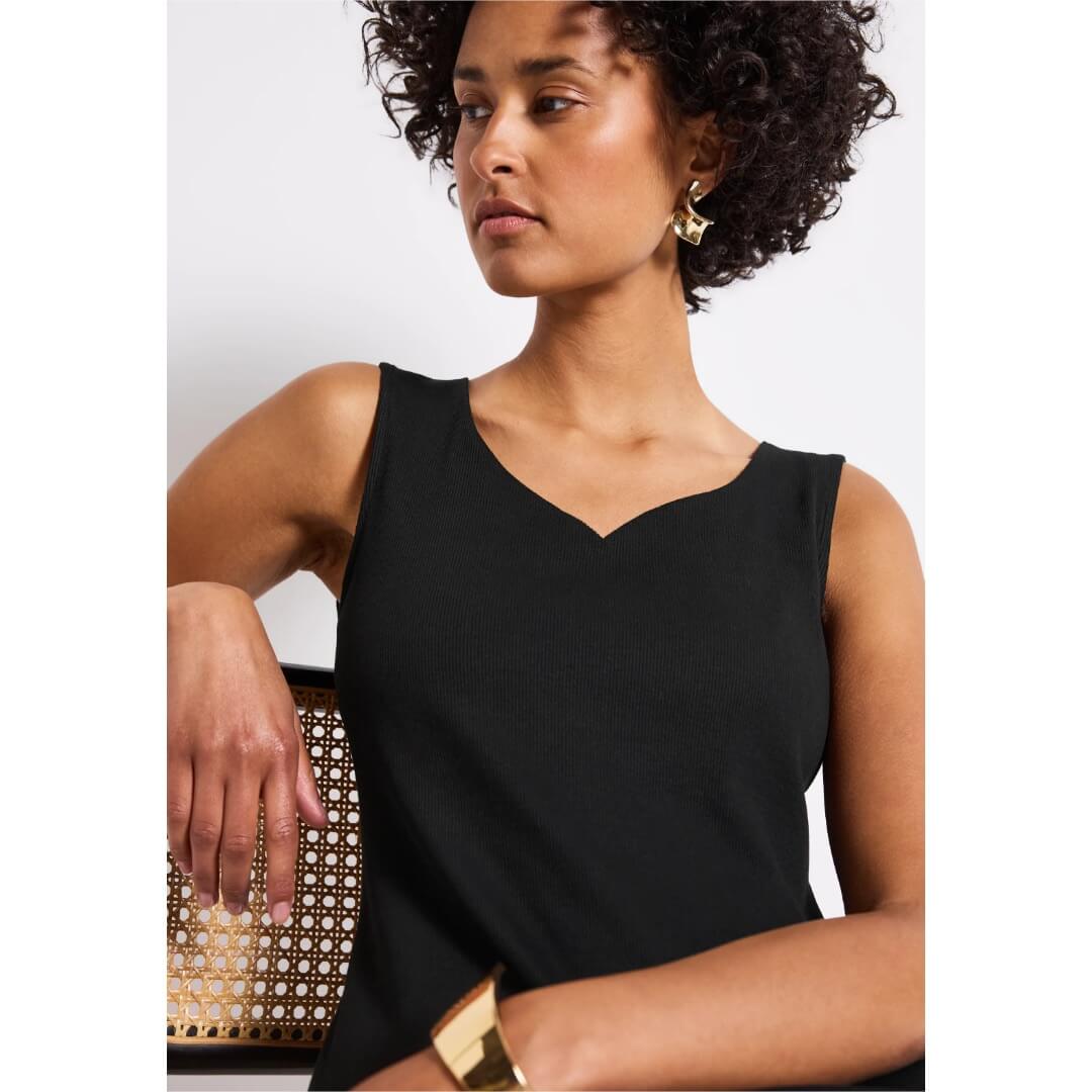 Street One toppi rib, musta - Moment.fi