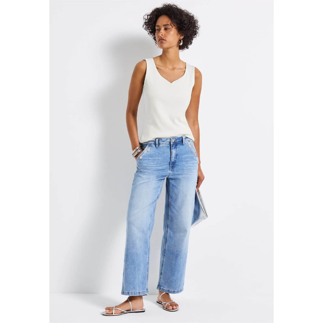 Street One toppi rib, valkoinen - Moment.fi