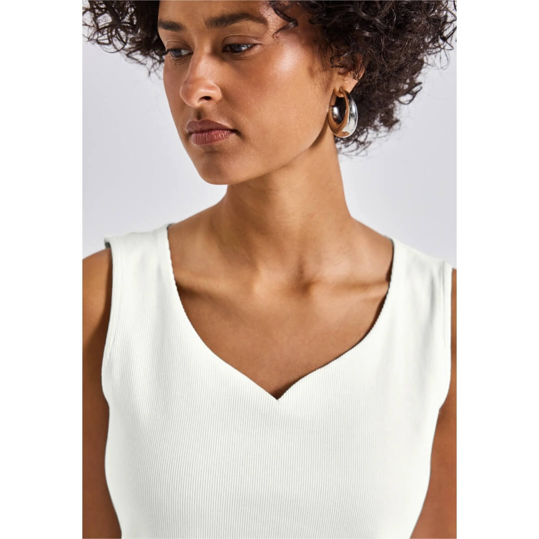 Street One toppi rib, valkoinen - Moment.fi