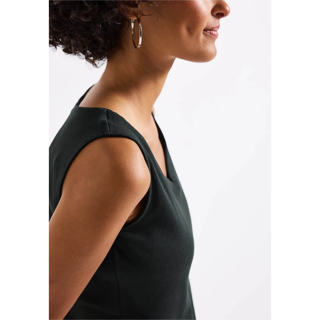 Street One toppi rib, tummanvihreä - Moment.fi