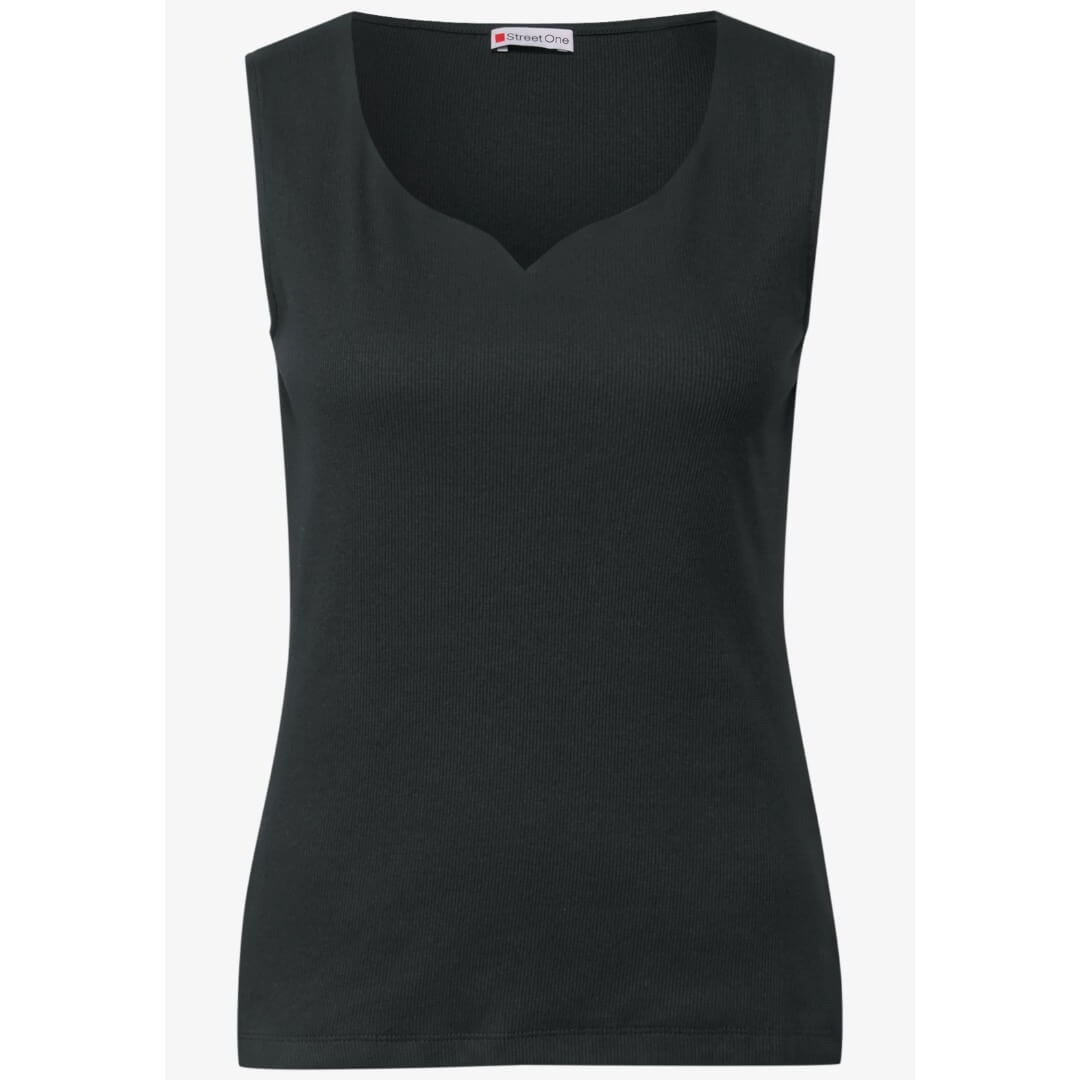 Street One toppi rib, tummanvihreä - Moment.fi