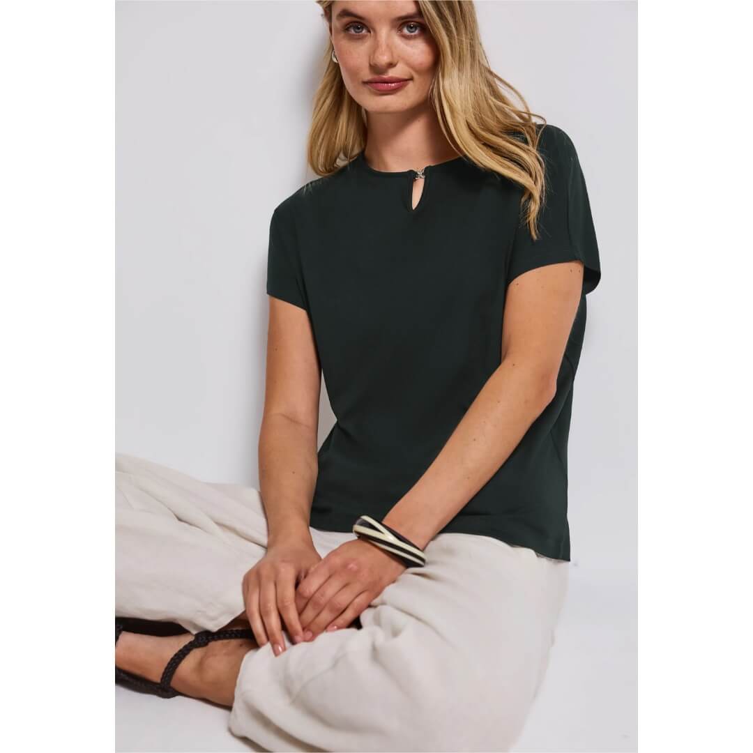 Street One paita detail, tummanvihreä - Moment.fi