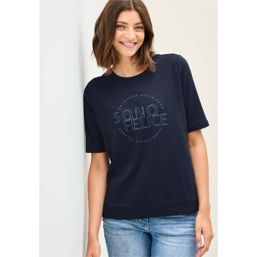 Cecil 1/2 jerseypaita, tummansininen - Moment.fi