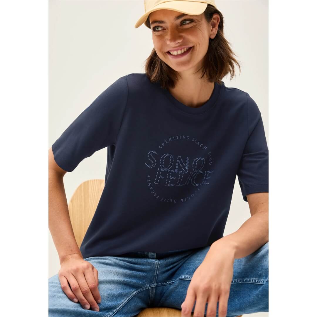 Cecil 1/2 jerseypaita, tummansininen - Moment.fi