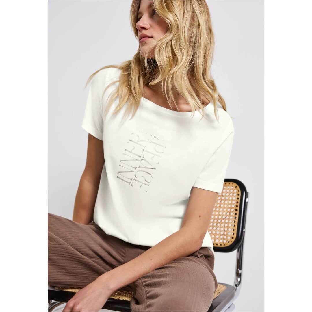 Street One t-paita modaali, valkoinen - Moment.fi