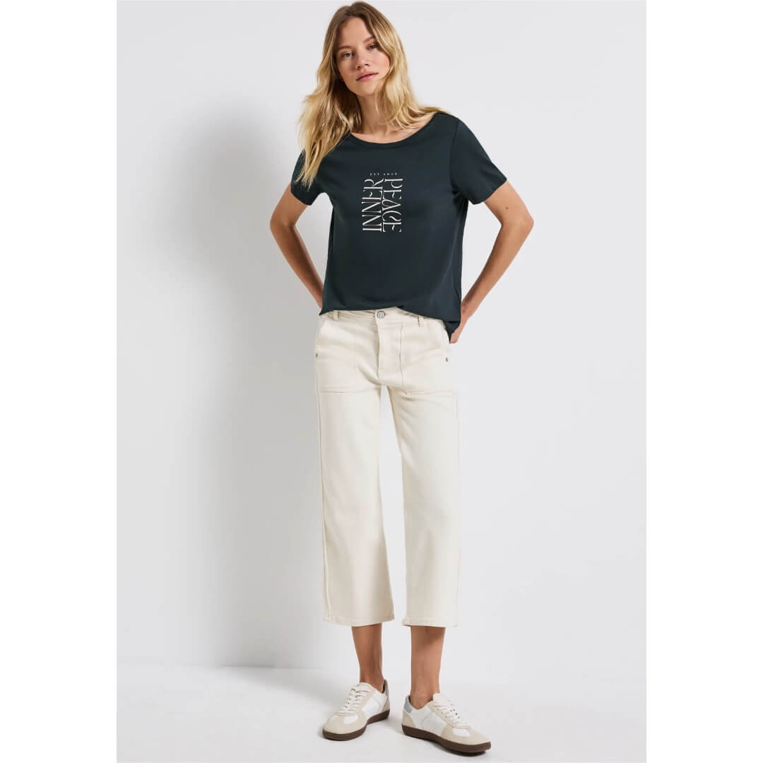 Street One t-paita modaali, tummanvihreä - Moment.fi