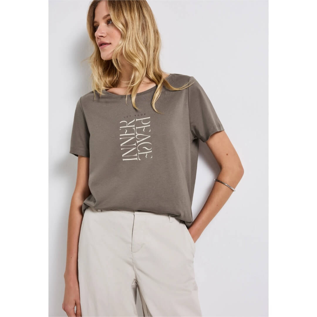 Street One t-paita modaali, beige - Moment.fi