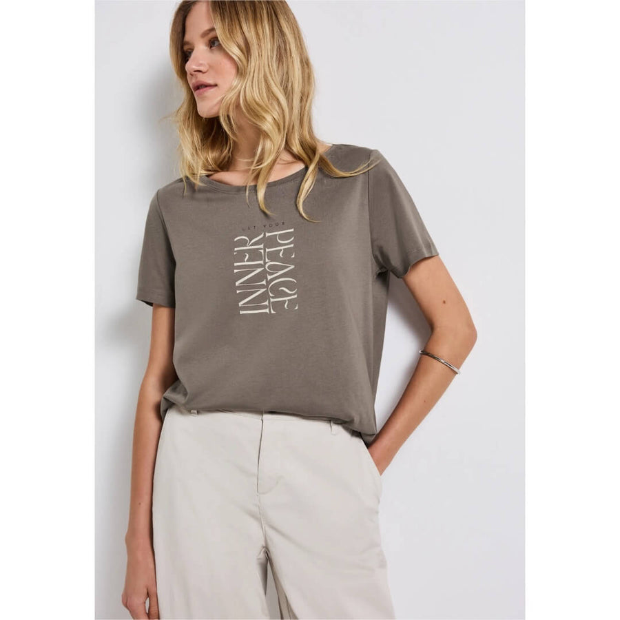 Street One t-paita modaali, beige - Moment.fi