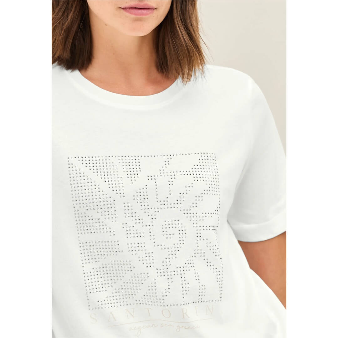 Cecil t-paita printti, valkoinen - Moment.fi