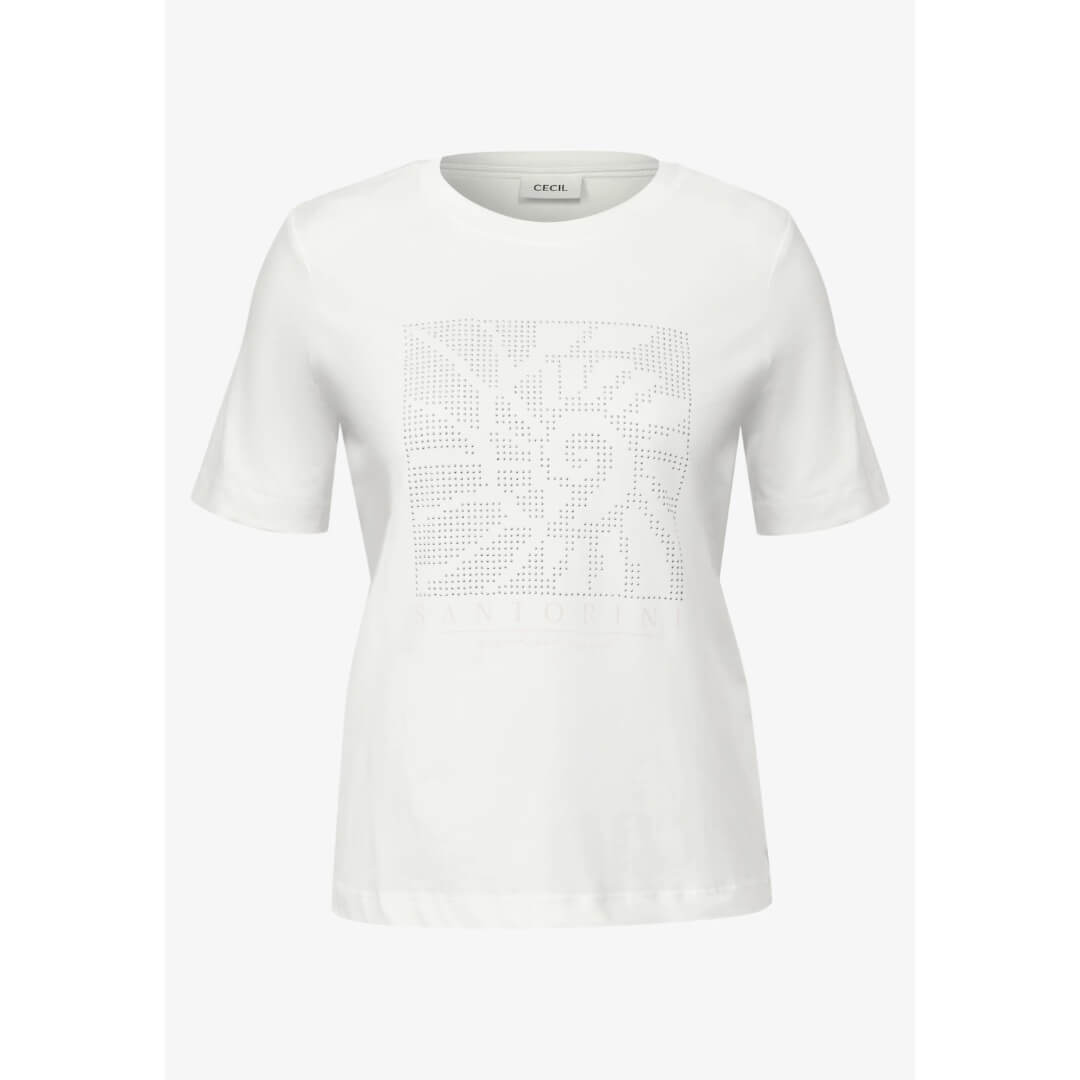 Cecil t-paita printti, valkoinen - Moment.fi
