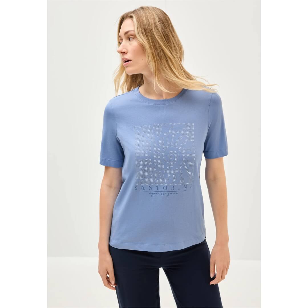 Cecil t-paita printti, vaaleansininen - Moment.fi