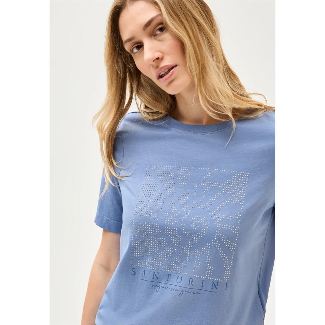 Cecil t-paita printti, vaaleansininen - Moment.fi