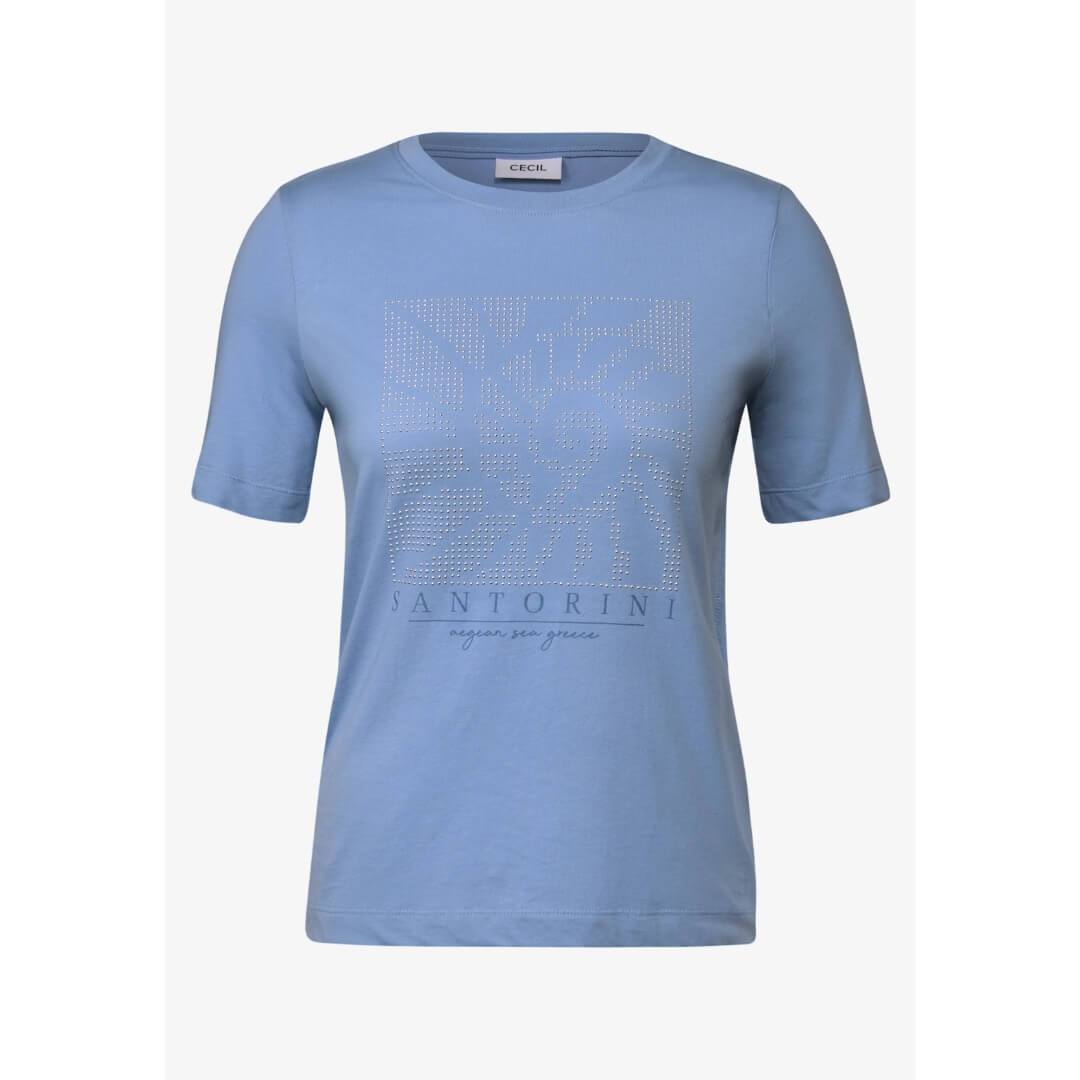 Cecil t-paita printti, vaaleansininen - Moment.fi