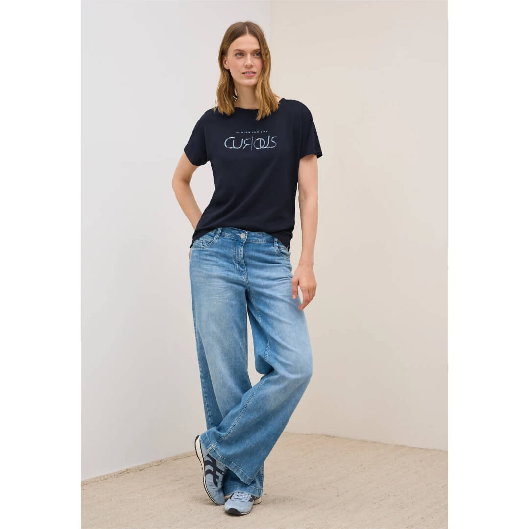 Cecil t-paita modaali, tummansininen - Moment.fi