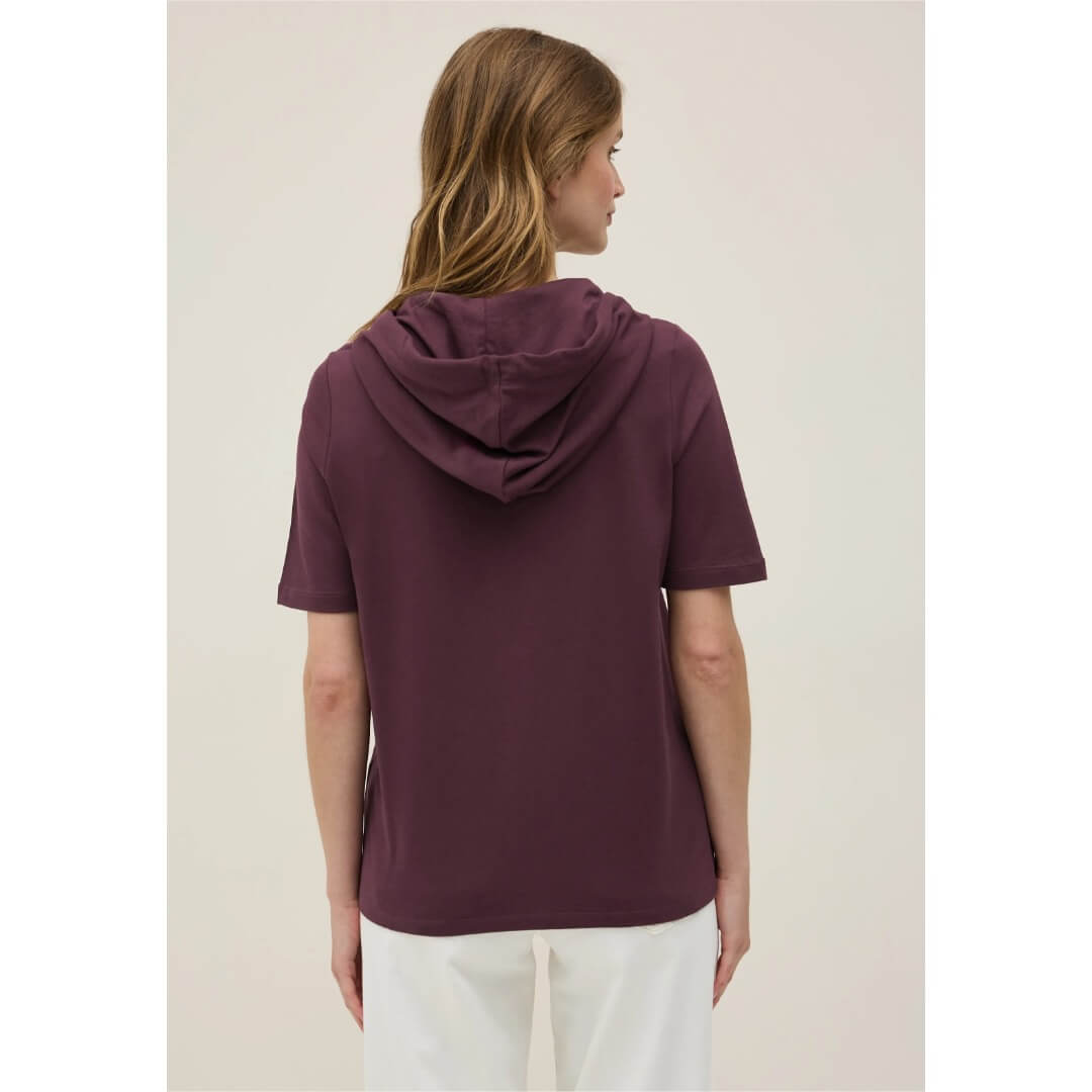 Cecil t-paita hupullinen, viininpunainen - Moment.fi