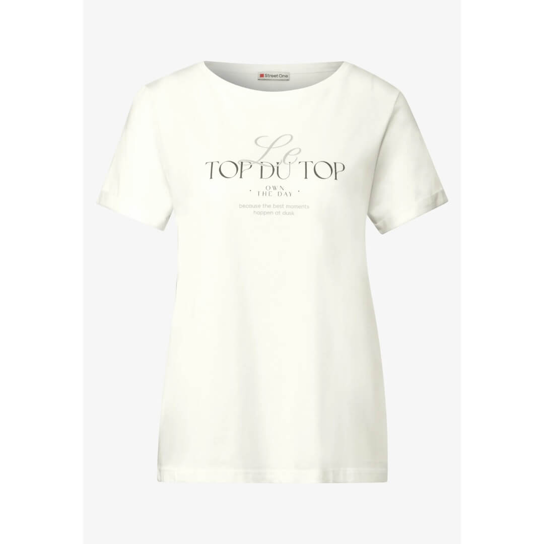Street One t-paita modaali, luonnonvalkoinen - Moment.fi