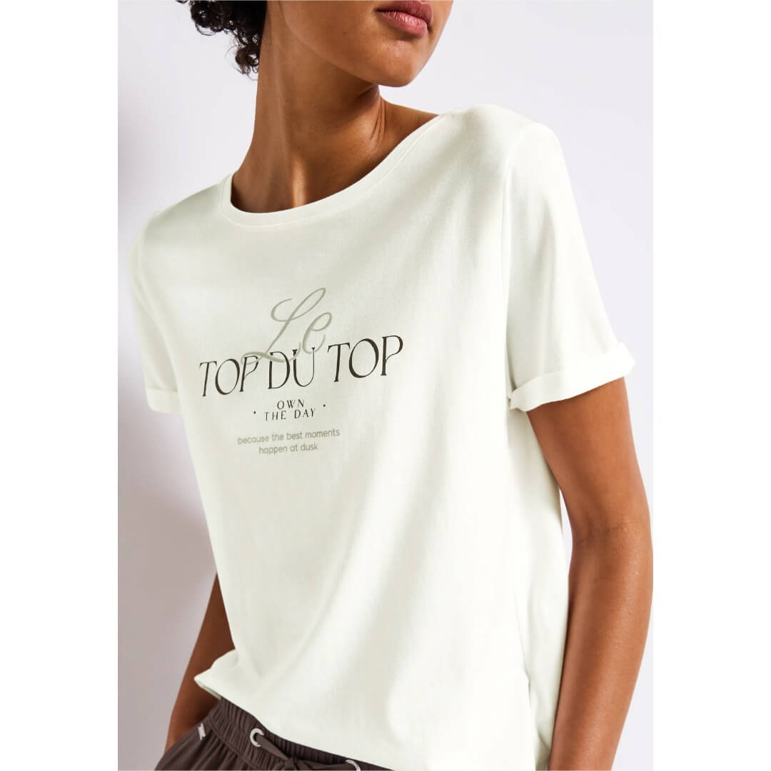 Street One t-paita modaali, luonnonvalkoinen - Moment.fi