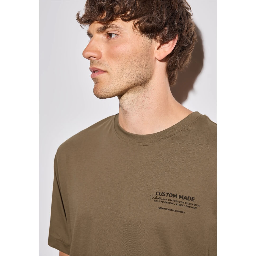 Street One t-paita printti, beige - Moment.fi