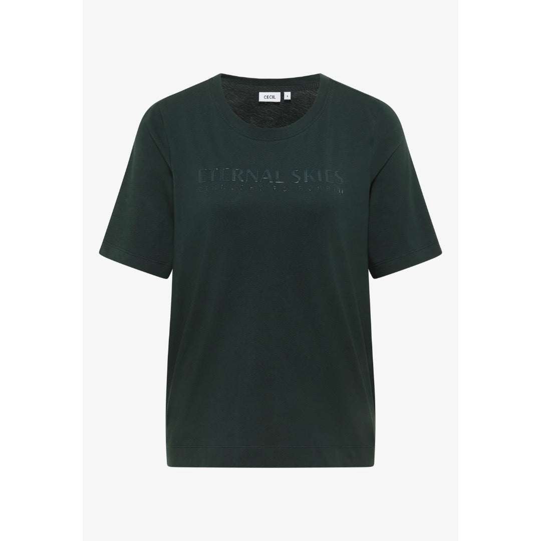 Cecil t-paita printillä, tummanvihreä - Moment.fi