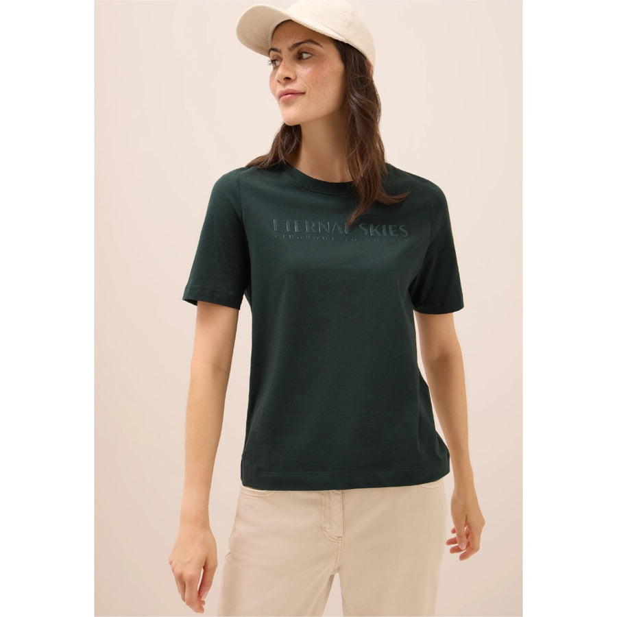 Cecil t-paita printillä, tummanvihreä - Moment.fi