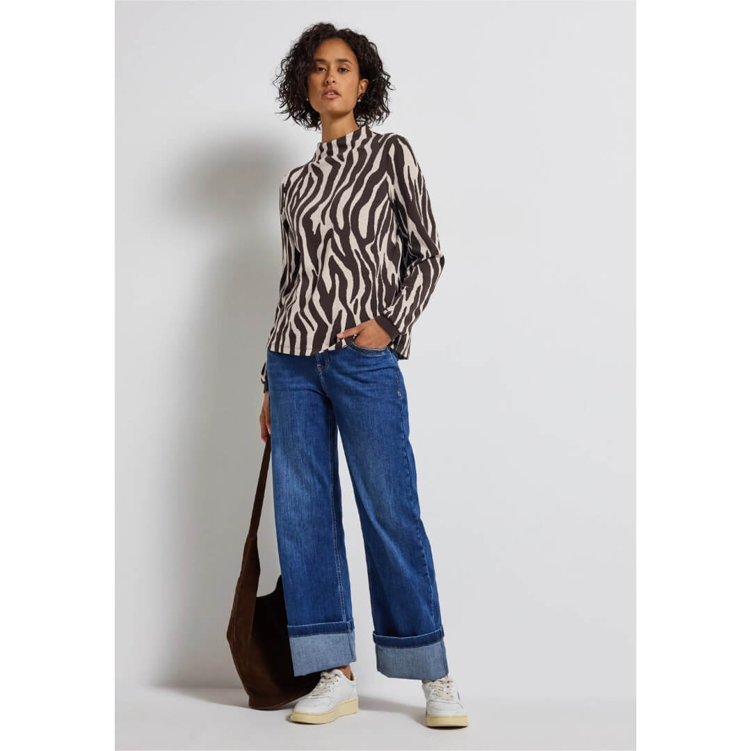 Street One kuosijersey, ruskea - Moment.fi