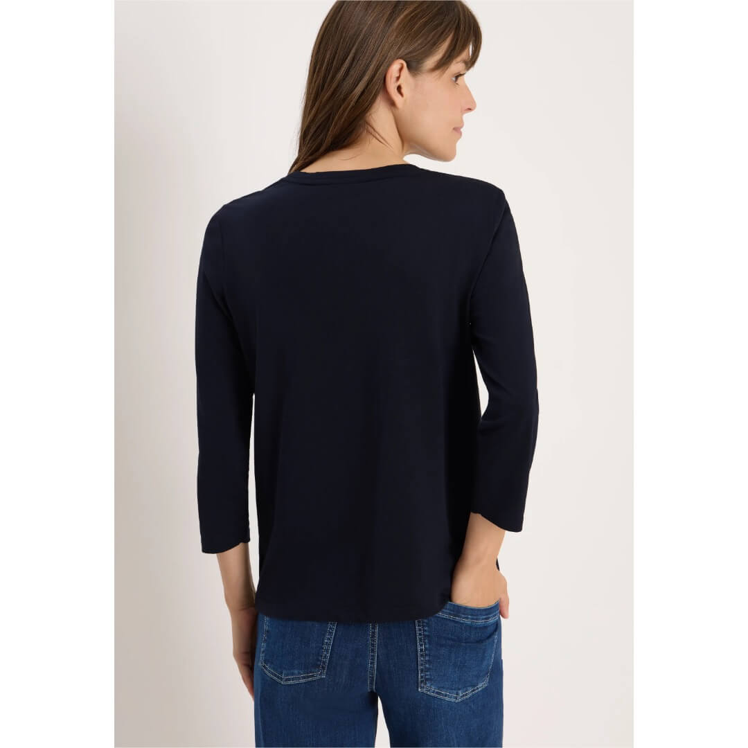 Street One trikoopaita 3/4, tummansininen - Moment.fi