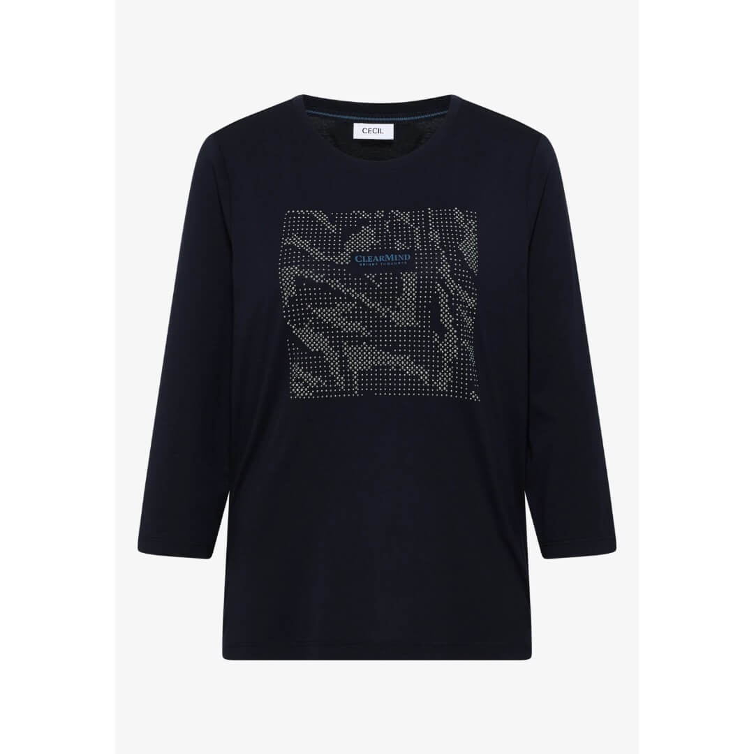 Street One trikoopaita 3/4, tummansininen - Moment.fi