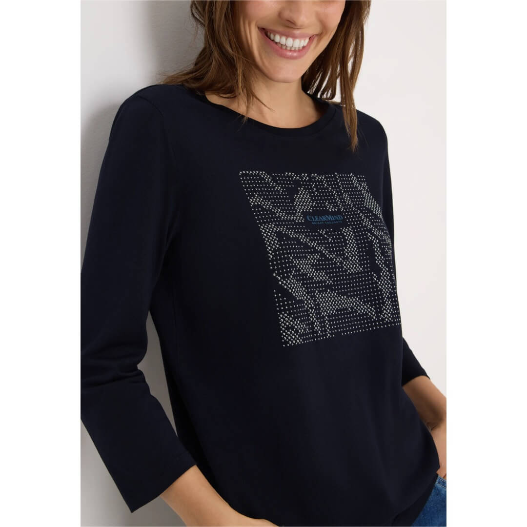 Street One trikoopaita 3/4, tummansininen - Moment.fi