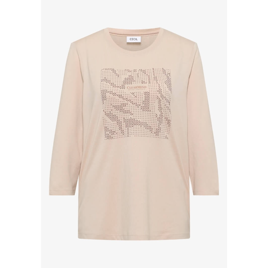 Street One trikoopaita 3/4, beige - Moment.fi