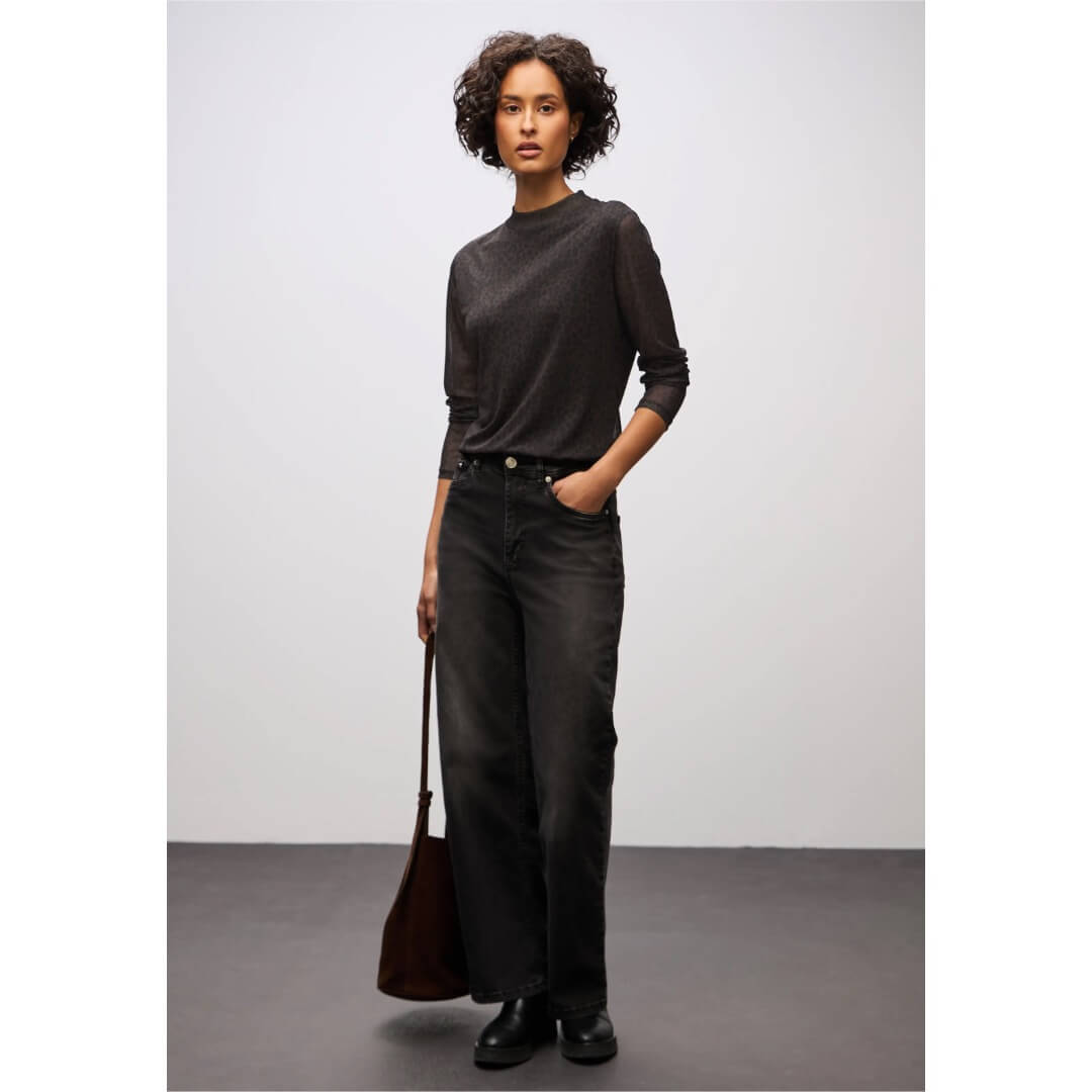 Street One mesh-paita, tummanruskea - Moment.fi