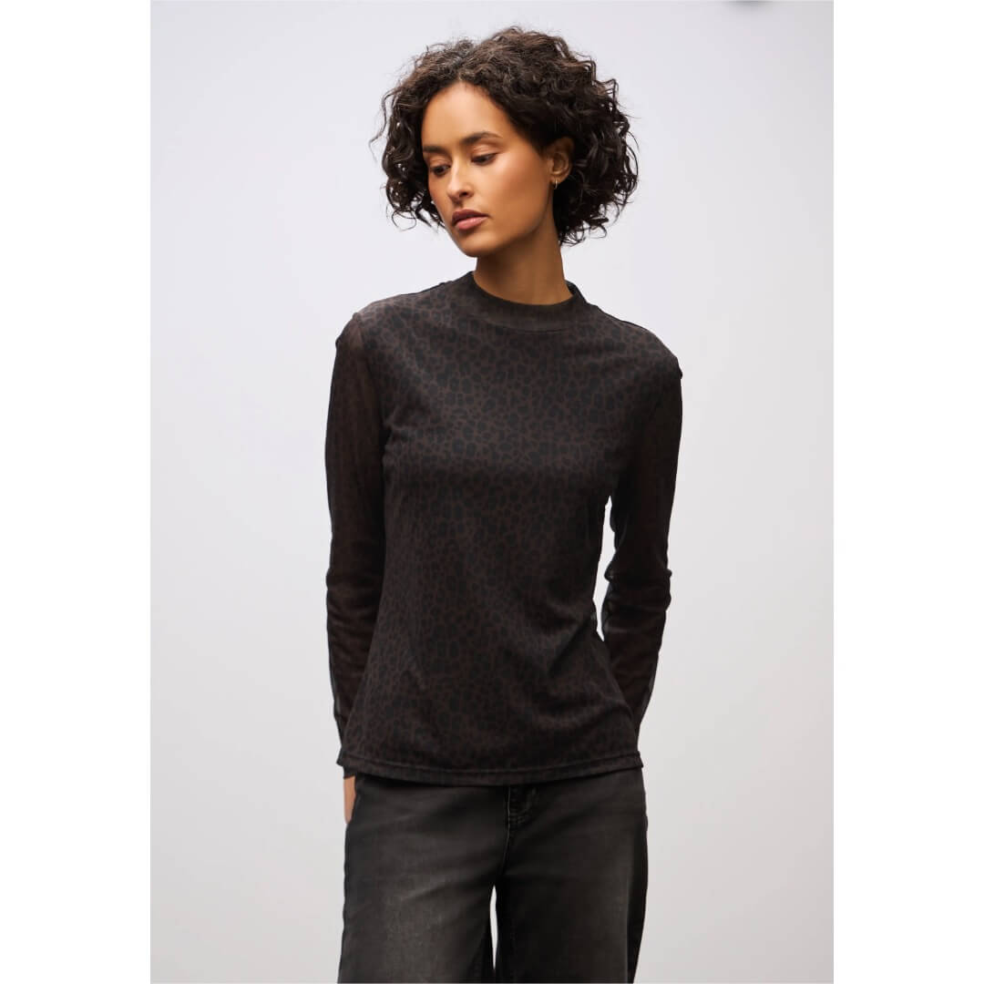 Street One mesh-paita, tummanruskea - Moment.fi