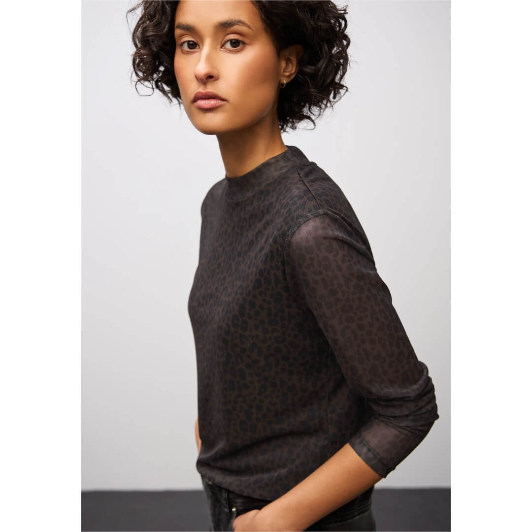 Street One mesh-paita, tummanruskea - Moment.fi