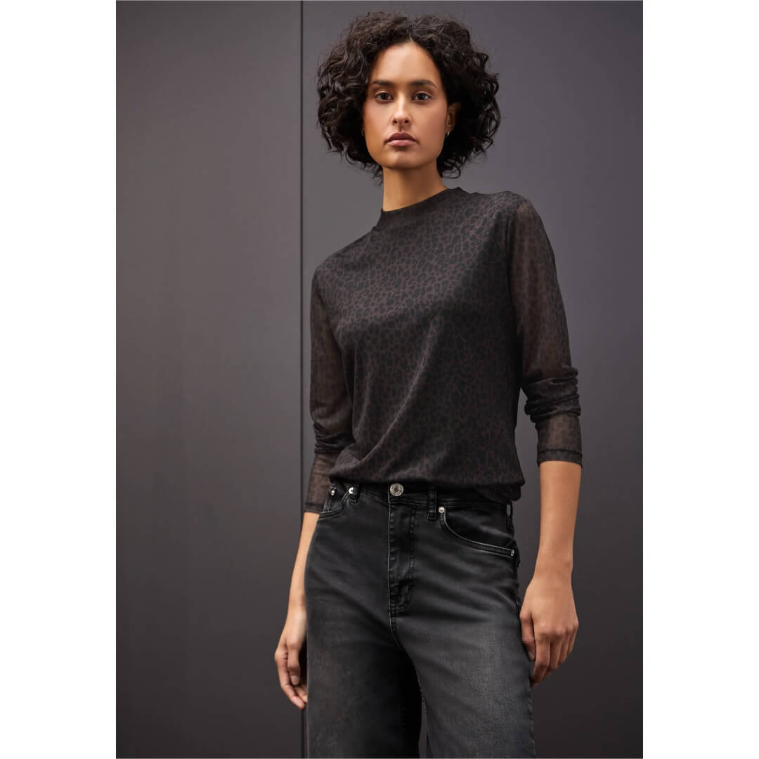 Street One mesh-paita, tummanruskea - Moment.fi