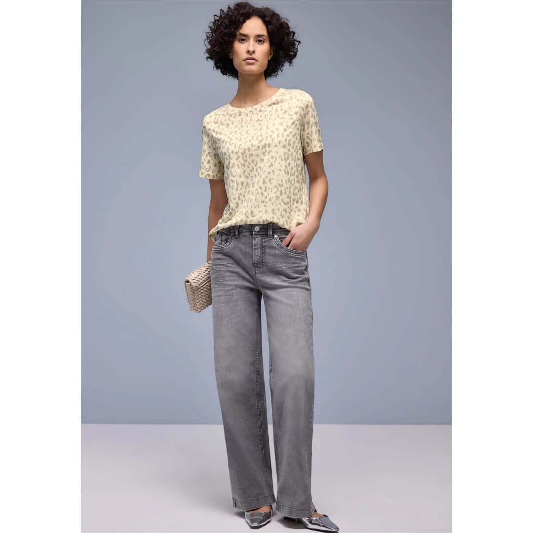 Street One t-paita Leo shiny, beige