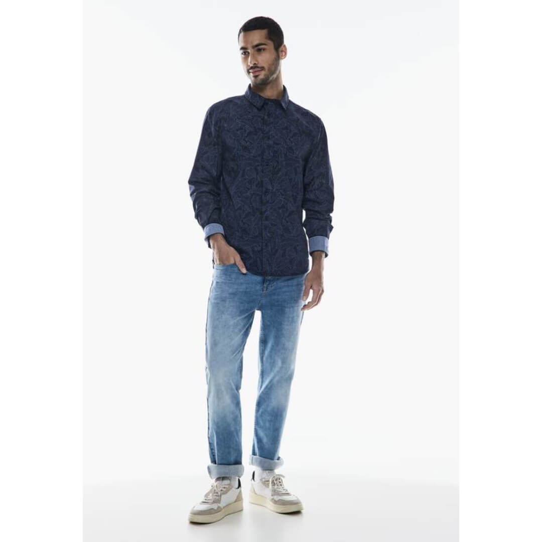 Street One kuosipaita, tummansininen - Moment.fi