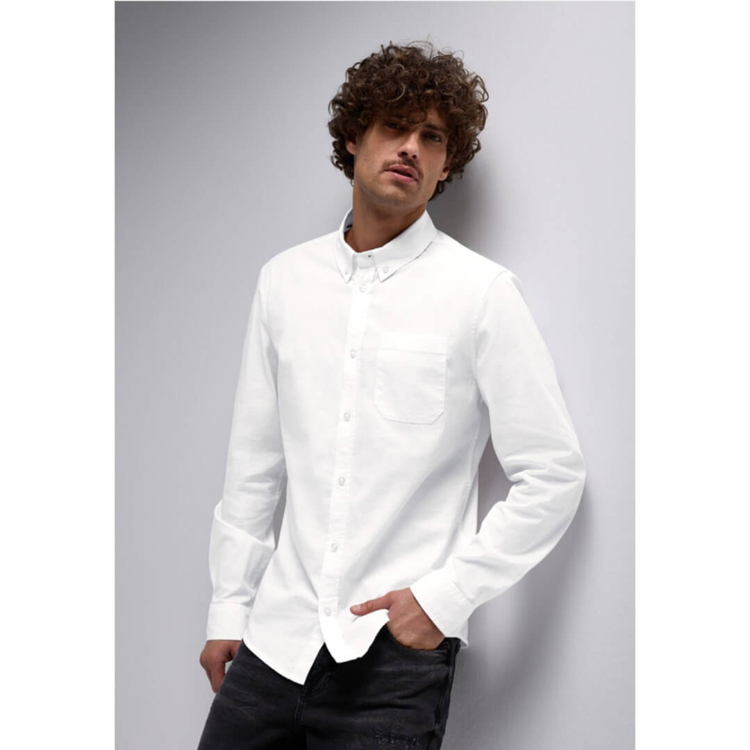 Street One kauluspaita stretch, valkoinen - Moment.fi