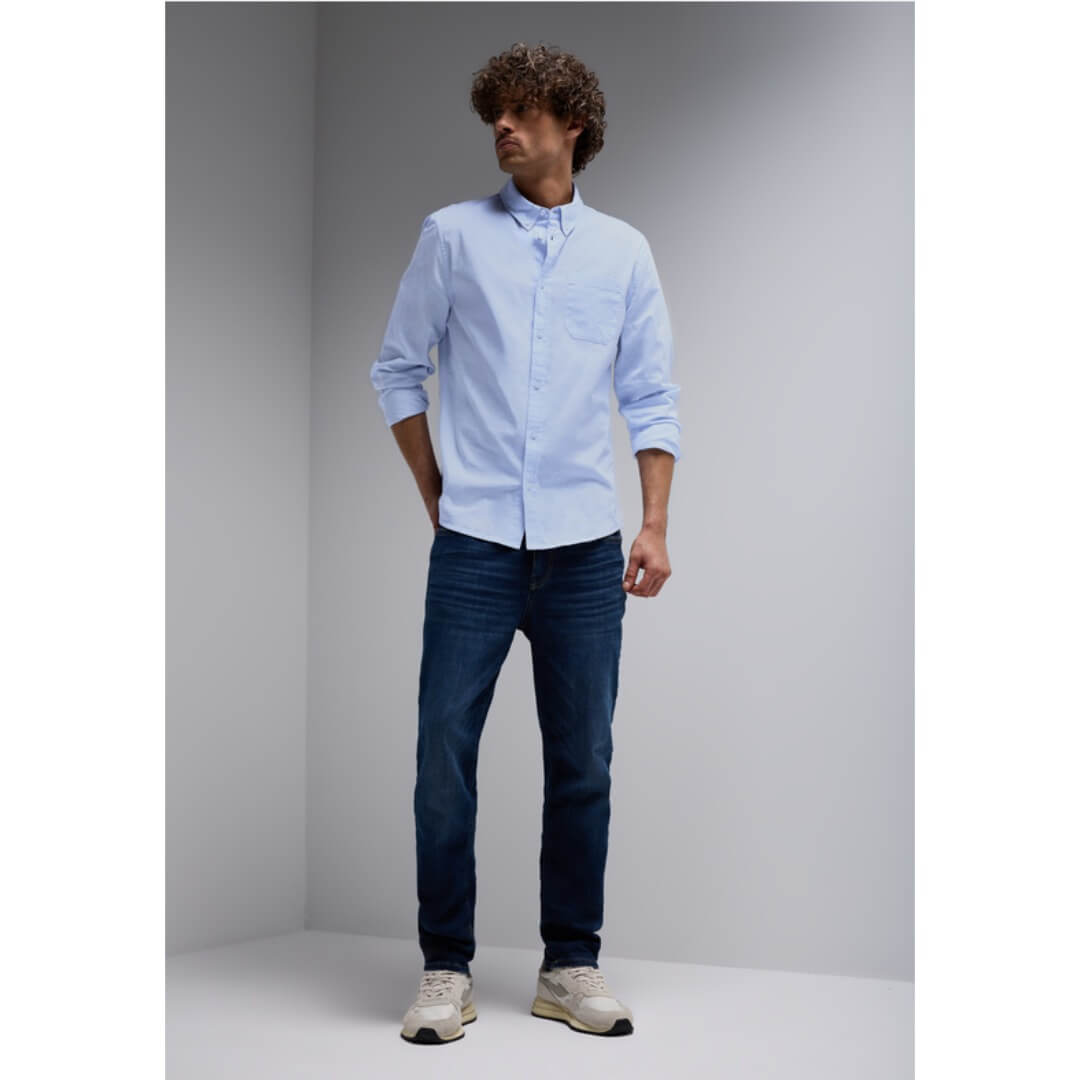 Street One kauluspaita stretch, vaaleansininen - Moment.fi