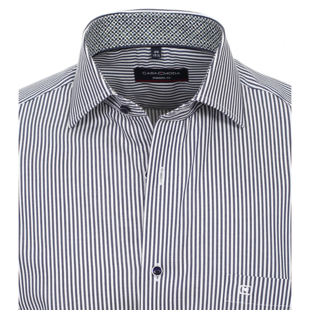 Casamoda blokkiraitapaita stretch, sininen - Moment.fi