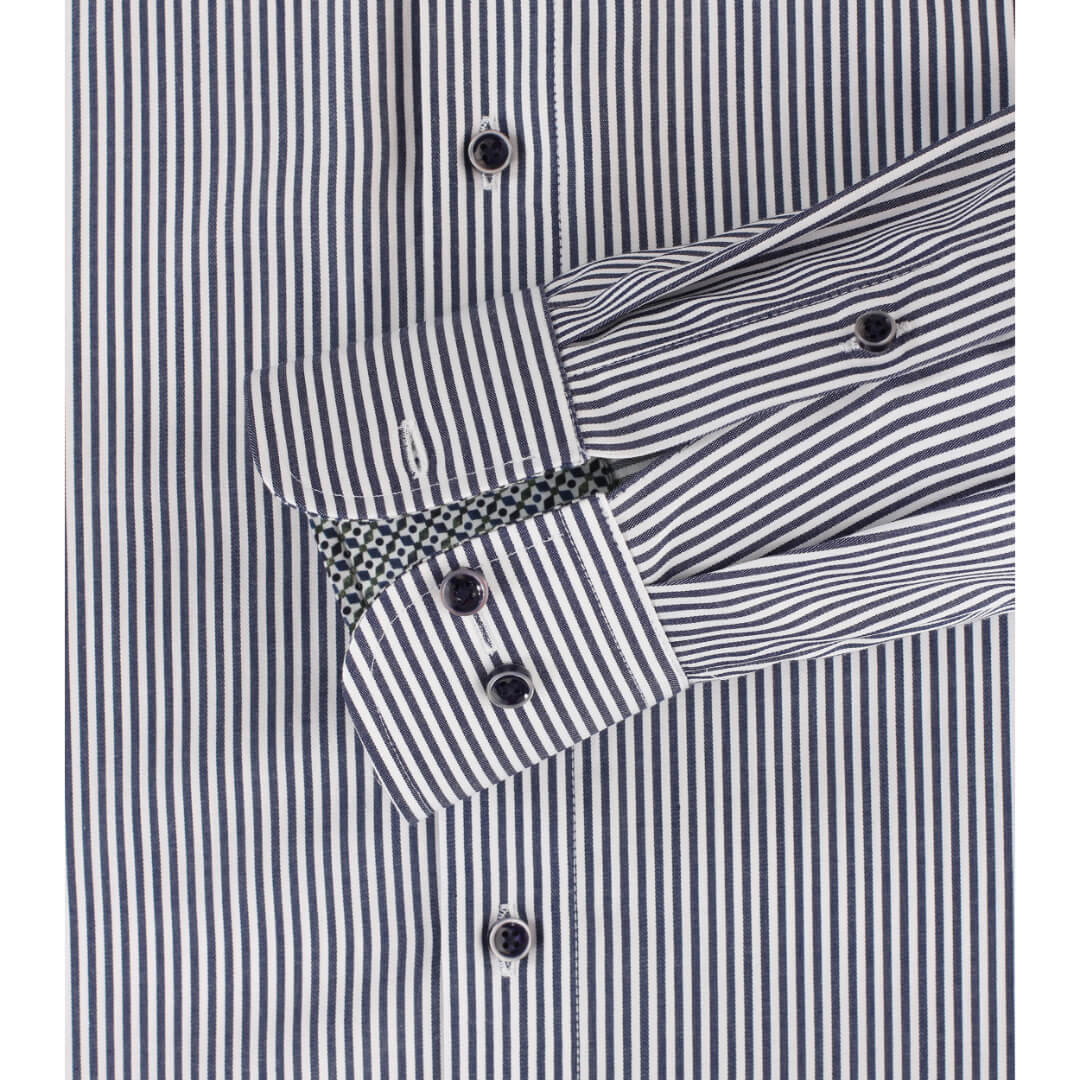 Casamoda blokkiraitapaita stretch, sininen - Moment.fi