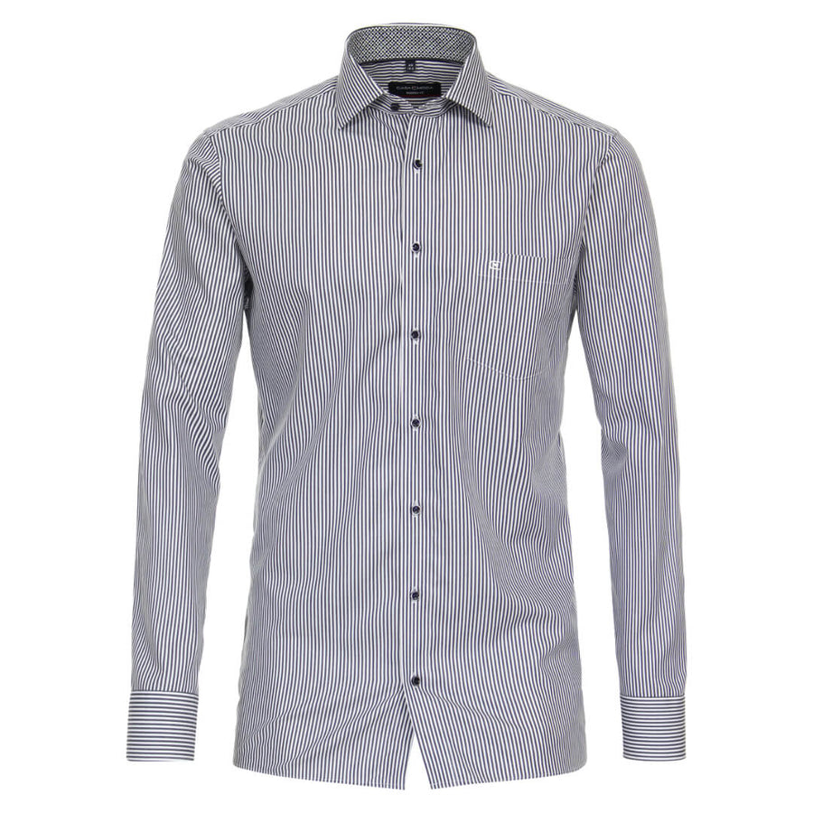 Casamoda blokkiraitapaita stretch, sininen - Moment.fi