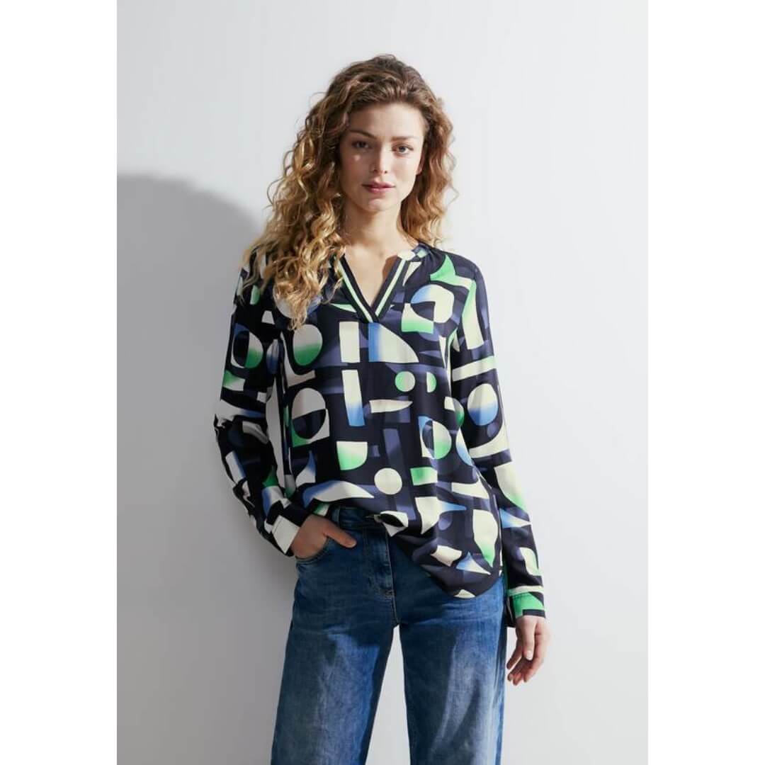 Cecil kuosipaita, sininen - Moment.fi