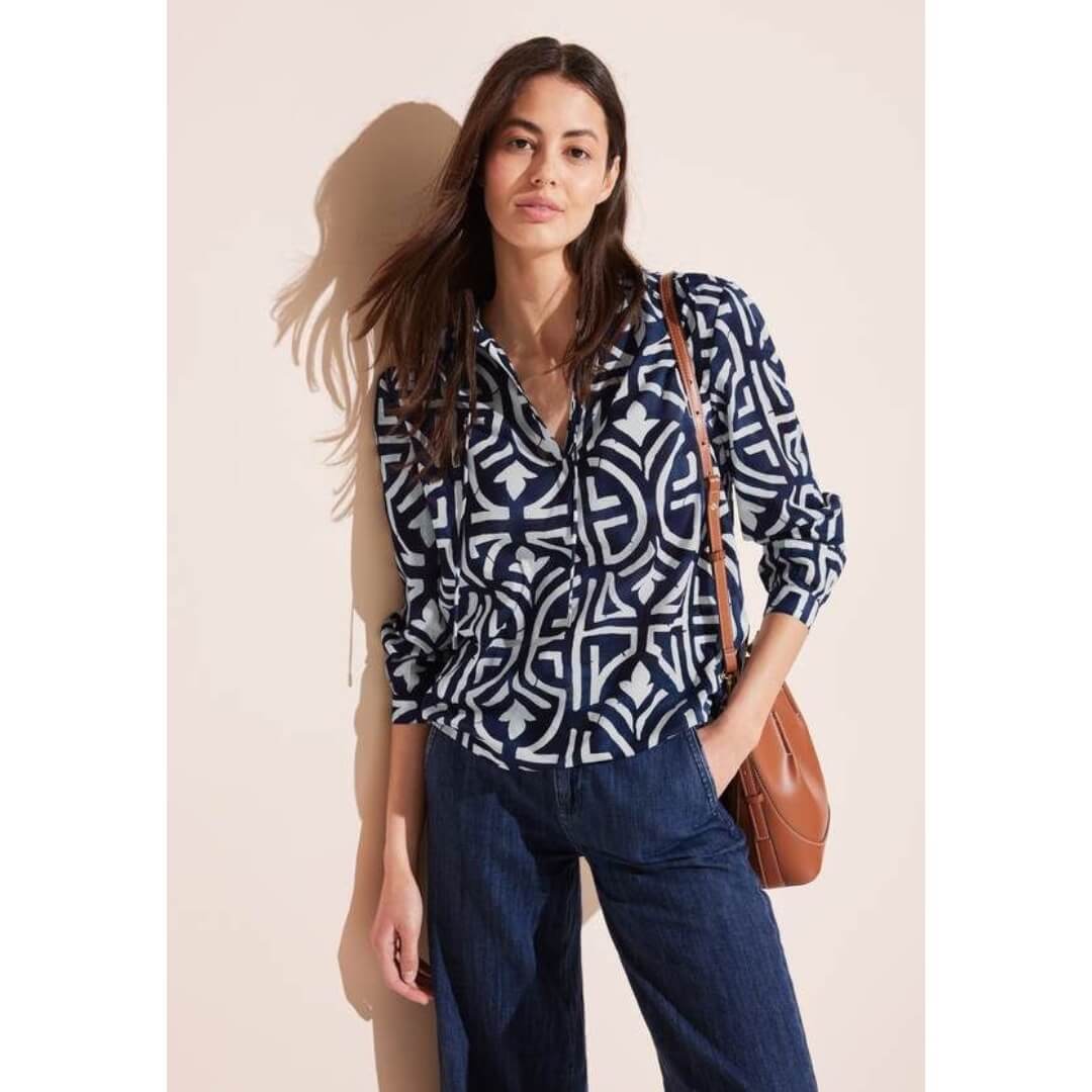 Street One kuosipaita, sininen - Moment.fi