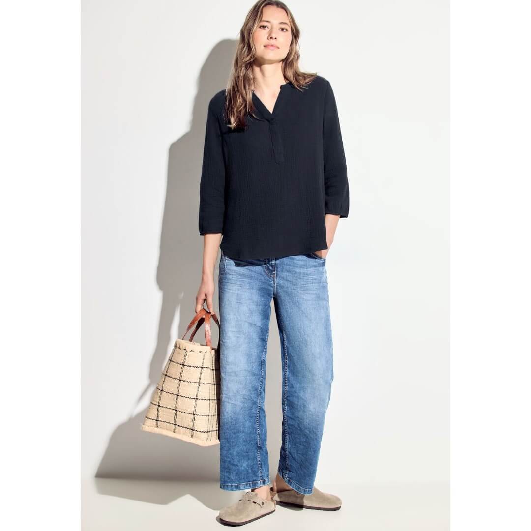 Cecil puuvilapaita 3/4, tummansininen - Moment.fi