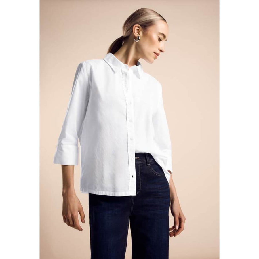 Street One kauluspaita, valkoinen - Moment.fi